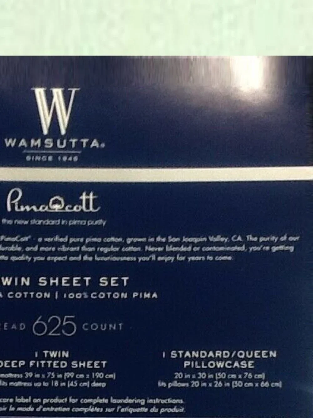 3pc LIGHT GREEN Wamsutta 625 TC Sateen Weave 100% Pimacott Cotton TWIN Sheet Set